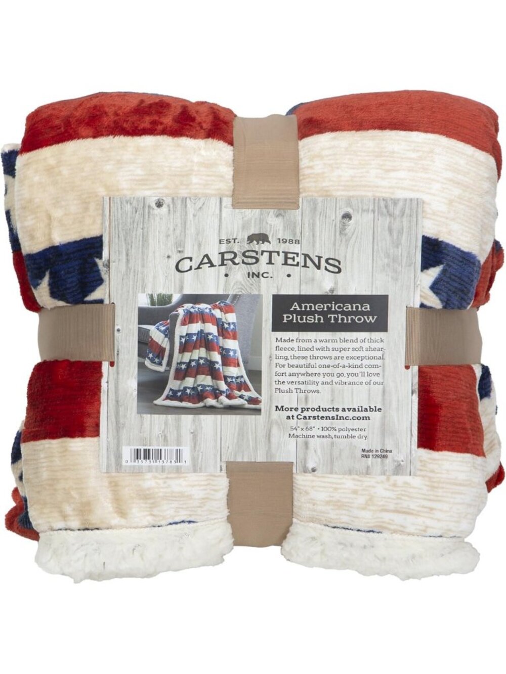 Ultra Soft Plush Sherpa Fleece Oversized Throw Blanket 54"x68" - Cozy Americana